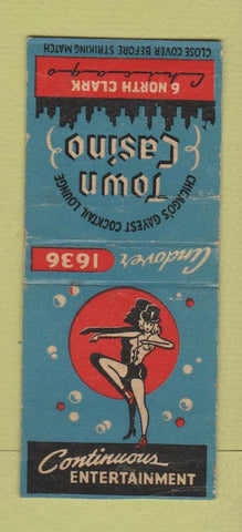 Matchbook Cover - Town Casino Chicago IL girlie BOBTAIL