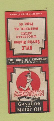 Matchbook Cover - Marathon oil gas Kyle Montpelier IN low phone # BOBTAIL