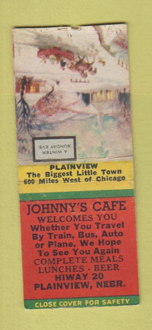 Matchbook Cover - Johnny's Cafe Plainview NE BOBTAIL
