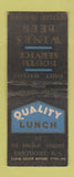 Matchbook Cover - Quality Lunch Pawtucket RI BOBTAIL
