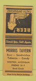 Matchbook Cover - Morris Tavern Weston MI BOBTAIL