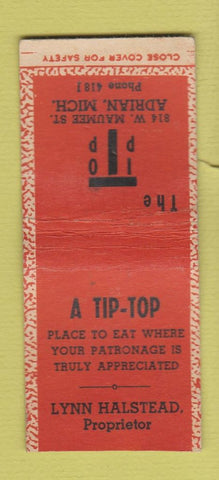 Matchbook Cover - Tip Top Adrian MI Lynn Halstead BOBTAIL