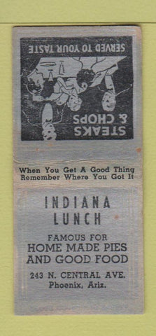 Matchbook Cover - Indian Lunch Phoenix AZ BOBTAIL