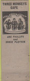 Matchbook Cover - 3 Monkeys Cafe Los Angeles CA pinup WORN