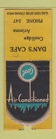 Matchbook Cover - Dan's Cafe Coolidge AZ low phone # BOBTAIL