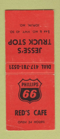 Matchbook Cover - Phillips 66 oil gas Jesse's Red's Joplin MO BOBTAIL