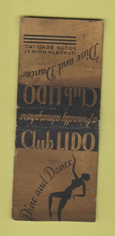 Matchbook Cover - Club Lido South Bend IN Girlie WORN BOBTAIL
