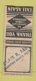 Matchbook Cover - Clair Lee Manitou Beach MI STAMPED WEAR BOBTAIL