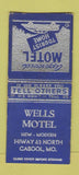 Matchbook Cover - Wells Motel Cabool MO BOBTAIL