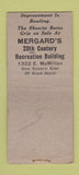 Matchbook Cover - Mergard's Billiards Bowling  BOBTAIL