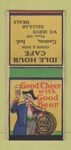Matchbook Cover - Idle Hour Cafe Gaston IN low phone # BOBTAIL