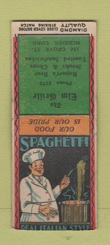 Matchbook Cover - Elm Grill Meriden CT DQ BOBTAIL