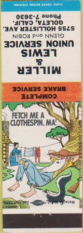 Matchbook Cover - Miller Lewis Union oil gas Goleta CA hillbilly