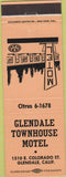 Matchbook Cover - Glendale Townhosue Motel Glendale CA