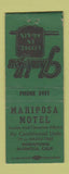 Matchbook Cover - Mariposa Motel CA BOBTAIL