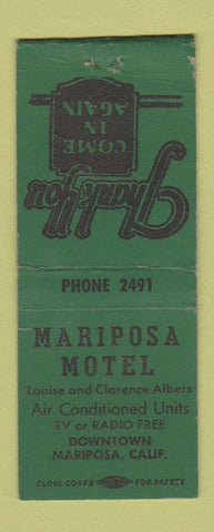 Matchbook Cover - Mariposa Motel CA BOBTAIL
