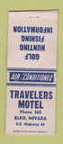 Matchbook Cover - Travelers Motel Elko NV low phone # BOBTAIL