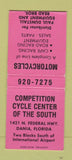 Matchbook Cover - Competition Motorcycles Dania FL Paul Dunstall BOBTAIL