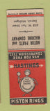 Matchbook Cover - Hastings Piston Rings Detroit MI WEAR BOBTAIL