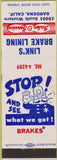 Matchbook Cover - Link's Brake Lining Gardena CA