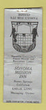 Matchbook Cover - Sonoma Mission Inn Boyes Springs CA WEAR BOBTAIL