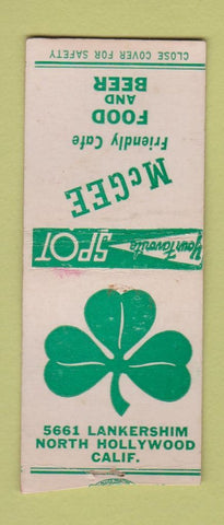 Matchbook Cover - McGee Restaurant North Hollywood CA WEAR BOBTAIL