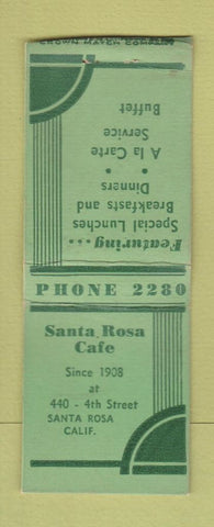 Matchbook Cover - Santa Rosa Cafe CA CROWN BOBTAIL