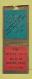 Matchbook Cover - Towne Club Merced CA BOBTAIL