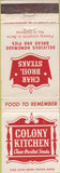 Matchbook Cover - Colony Kitchen CA Chain