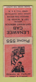 Matchbook Cover - Lenawee Cab Taxi Cities oil gas BOBTAIL