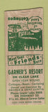 Matchbook Cover - Gardner's Resort  Clear Lake BOBTAIL
