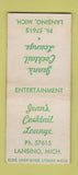 Matchbook Cover - Jean's Cocktail Lounge Lansing MI BOBTAIL
