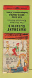 Matchbook Cover - Marchant Electric Independence KS hillbilly BOBTAIL