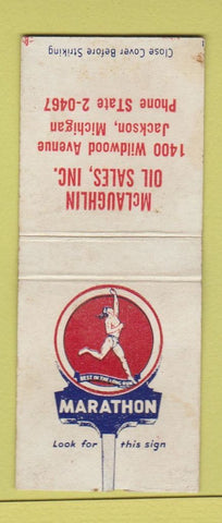 Matchbook Cover - Marathon oil gas McLaughlin Jackson MI WEAR BOBTAIL