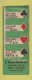 Matchbook Cover - A Benetti Novelty Reno NV BOBTAIL