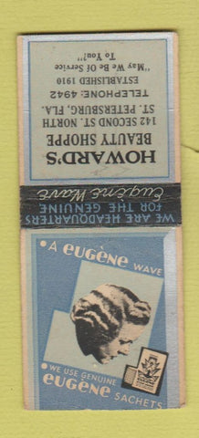 Matchbook Cover - Howard's Beauty Shoppe Eugene Wave St Petersburg FL BOBTAIL