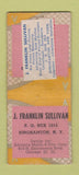 Matchbook Cover - J Franklin Sullivan Union Label Match Chicago IL WEAR BOBTAIL