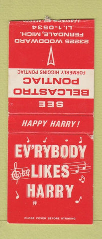 Matchbook Cover - Bellcastro Pontiac Ferndale MI BOBTAIL