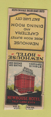 Matchbook Cover - Newhouse Hotel Salt Lake City UT BOBTAIL