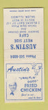 Matchbook Cover - Austin's Fried Chicken Salem IL BOBTAIL