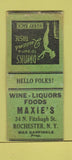 Matchbook Cover - Maxie's Restaurant Rochester NY girlie BOBTAIL