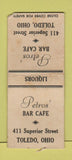 Matchbook Cover - Petros' Bar Cdafe Toledo OH WEAR BOBTAIL