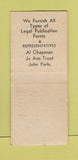 Matchbook Cover - Legal Advertiser Detroit MI Ferndale Gazette Star BOBTAIL