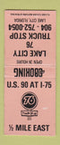 Matchbook Cover - Lake City 76 oil gas Truck Stop Lake City FL BOBTAIL