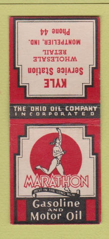 Matchbook Cover - Kyle Marathon oil gas Montpelier IN BOBTAIL