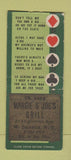 Matchbook Cover - Margie & Joe's Grill West Seneca NY BOBTAIL