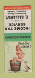 Matchbook Cover - E Gallaway Income Tax Service pinup BOBTAIL
