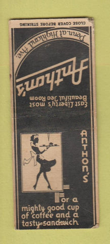 Matchbook Cover - Antohn's Restaurant East Liberty BOBTAIL