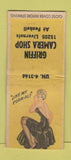 Matchbook Cover - Griffin Camera Shop Detroit MI pinup WEAR BOBTAIL