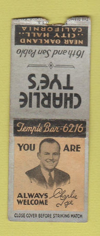 Matchbook Cover - Charlie Tye's Oakland CA BOBTAIL